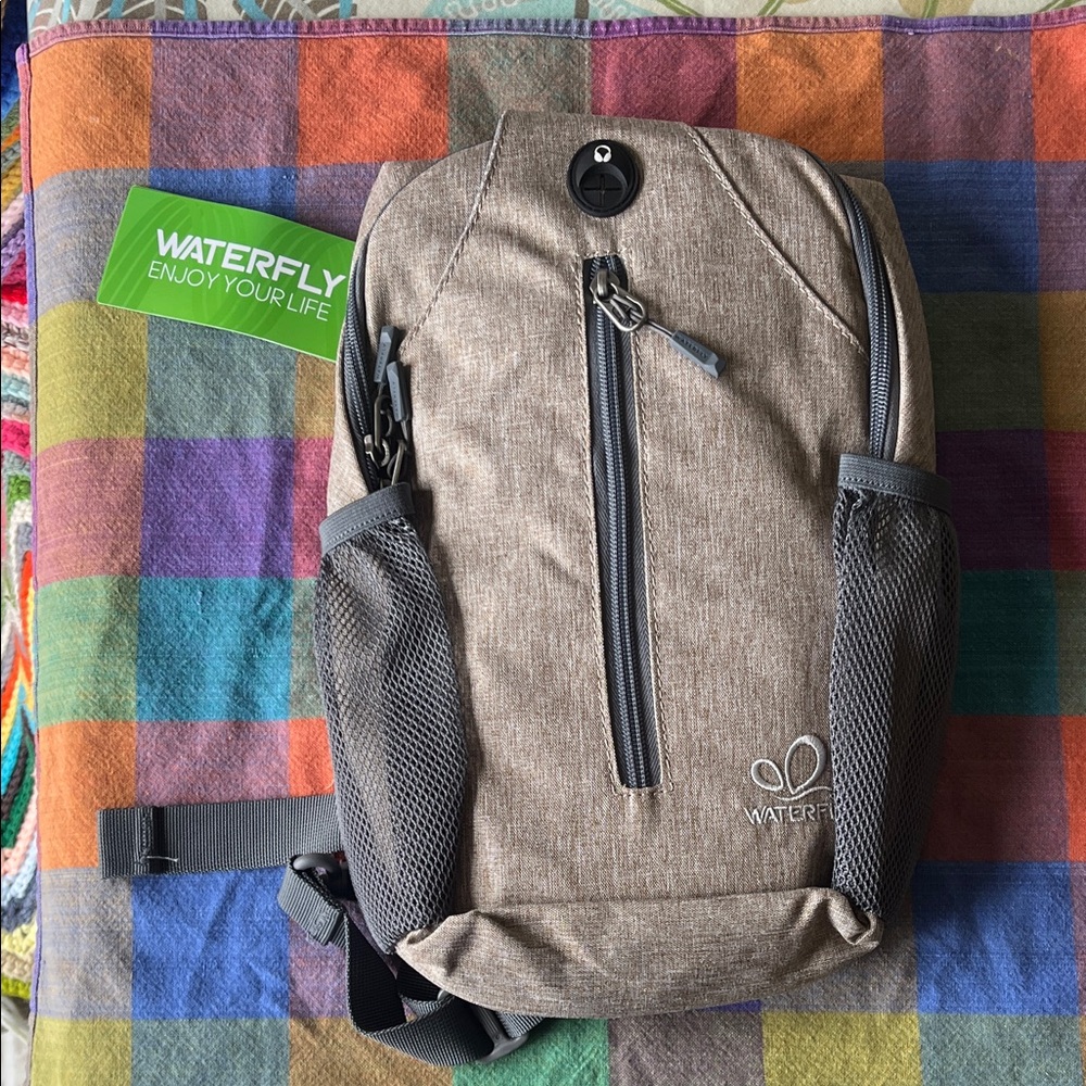 Waterfly Dark Gray & Tan Crossbody
Sling Bag NEW with Tags